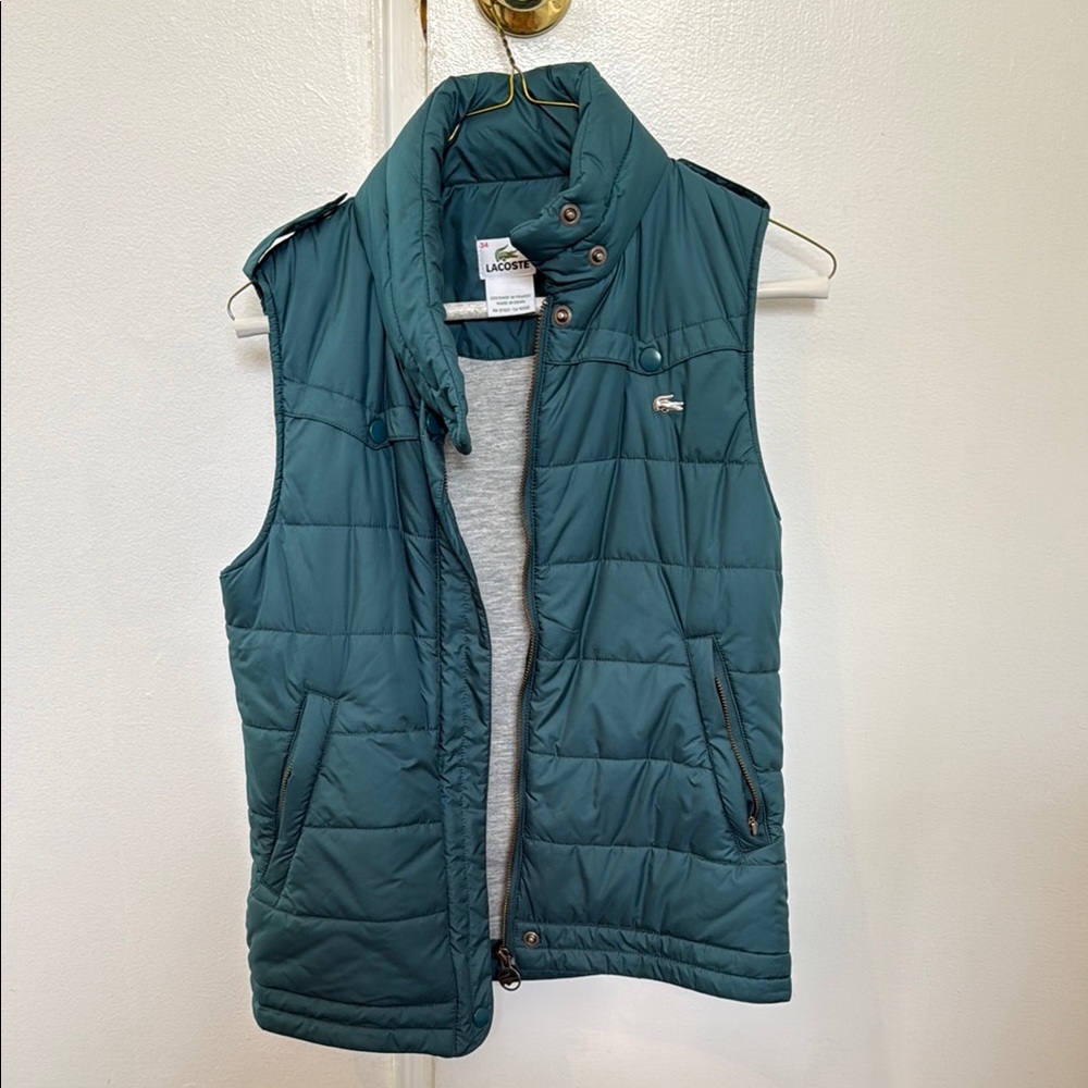Lacoste Turquoise Quilted Vest